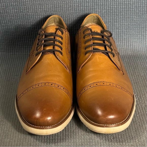 GH Bass & Co WILSON Buck Cognac Eye Lace Up Leather Men's Shoes Size 11.5 - Picture 3 of 9